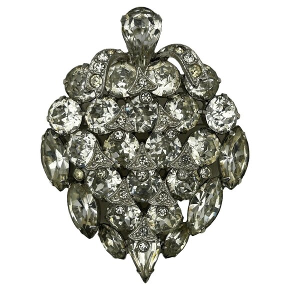 Eisenberg Ice Brooch/Pin Rhinestones Hollywood Glam Mid-Century Luxe - Picture 1 of 8